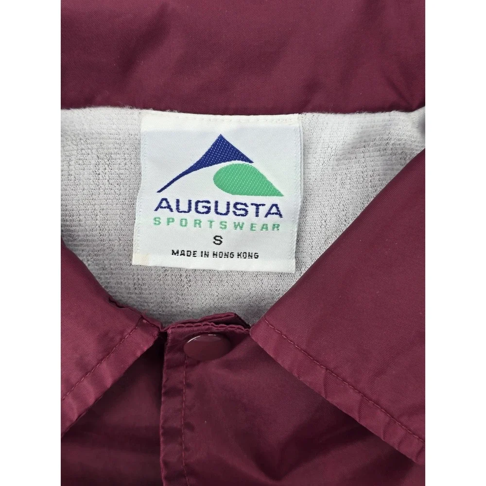 Vtg Y2K Augusta Sportswear Windbreaker Men's S Maroon Snap Up Classic 90s Sports
